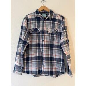 VISSLA Creators Eco Men's Long Sleeve Flannel Shirt Size M Multi Plaid Button Up